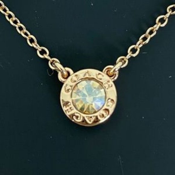 - NWT Coach open circle necklace and tea rose stud s - Picture 2 of 3